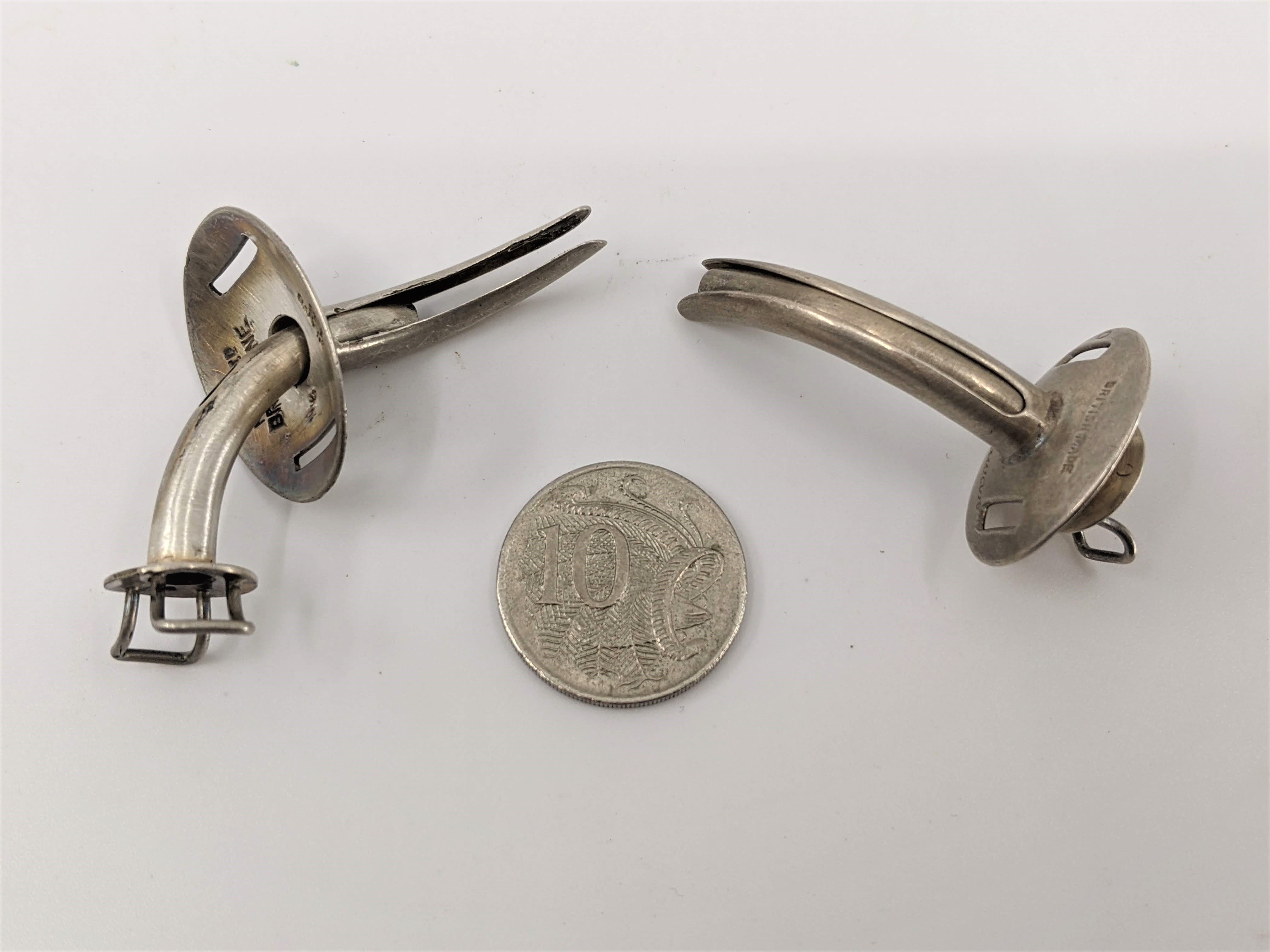 Silver paediatric tracheotomy tubes, from the collection of the Marks-Hirschfeld Museum of Medical History 