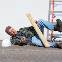 Man falling from ladder