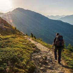Man climbing mountain