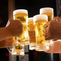Beer glasses getting clinked