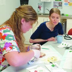 Dr Elizabeth Clarkson sits down with medical students in Theodore