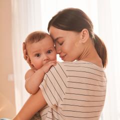 Woman holding baby