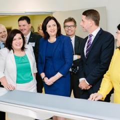 L to R: Professor Frank Gannon, the Hon Leeanne Enoch MP, Dr Paul Alexander AO, the Hon Annastacia Palaszczuk Premier of Queensland, Professor Peter Høj, the Hon Cameron Dick MP, Grace Grace MP, Christopher Coyne
