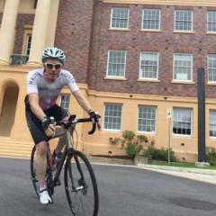 Professor Nicholas Fisk cycling