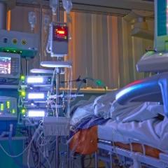 An ICU bed 