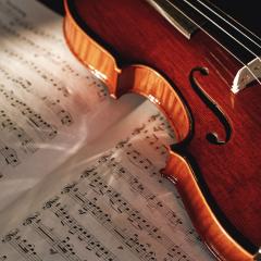 Violin on sheet music