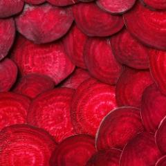 Lots of sliced beetroots 