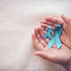 teal ribbons for ovarian cancer