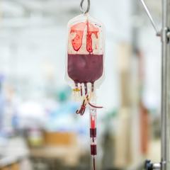 An image of equipment for blood transfusion.